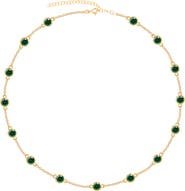 GABI RIELLE Bezel Set Cubic Zirconia Station Necklace