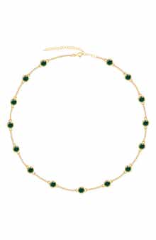 GABI RIELLE Bezel Set Cubic Zirconia Station Necklace