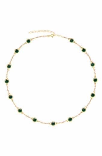 Bezel Set Cubic Zirconia Station Necklace