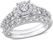 Julianna B. Diamond Double Row Halo Bridal Ring Set