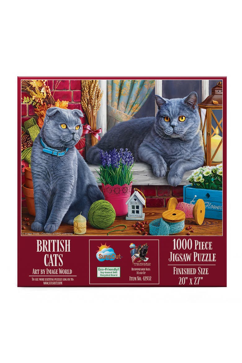 British Cats 1000 piece Jigsaw Puzzle for Adults, Alternate, color, Multicolor