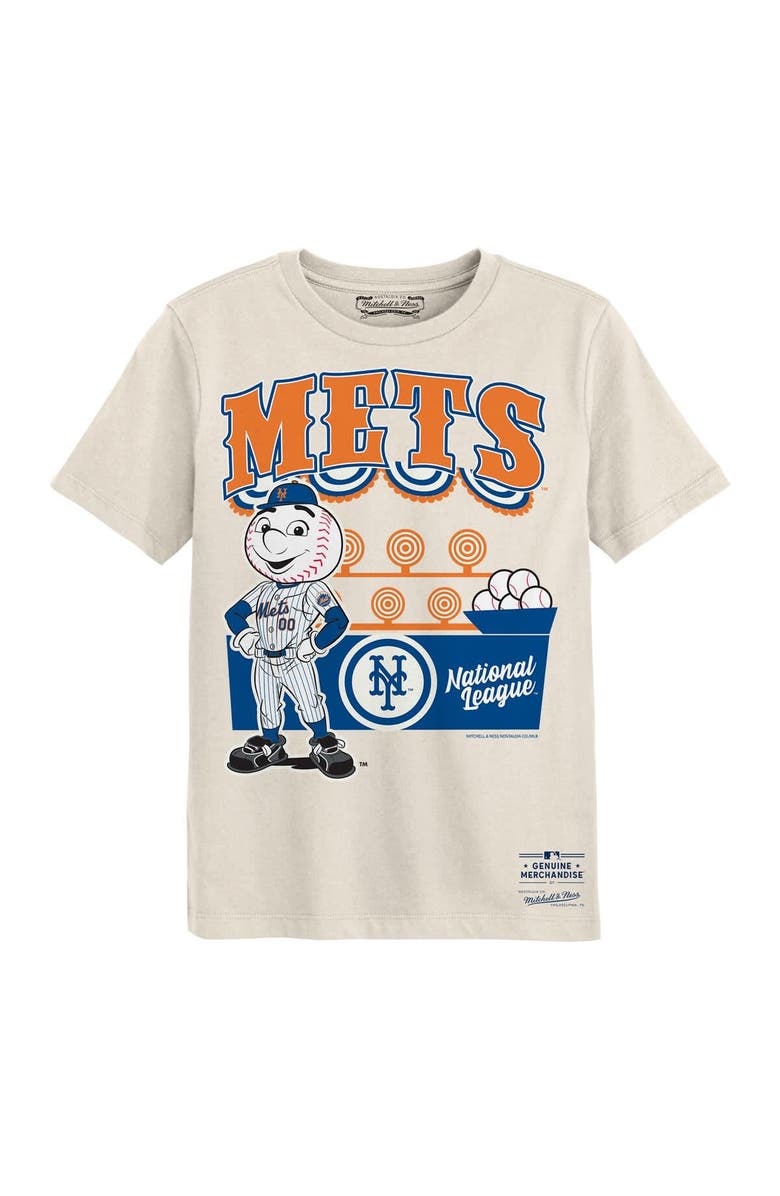 Mitchell & Ness Preschool Mitchell & Ness  Cream New York Mets Step Back Up T-Shirt, Main, color, Cream
