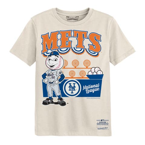 Preschool Mitchell & Ness  Cream New York Mets Step Back Up T-Shirt