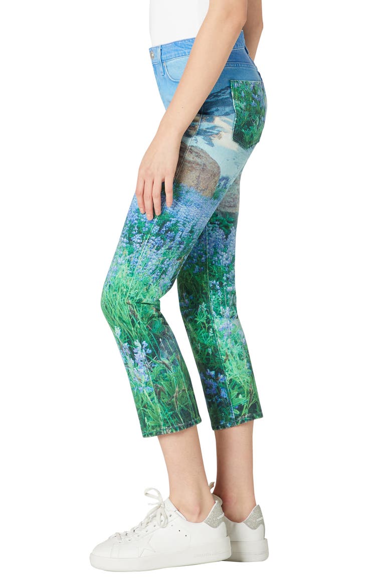 Barbara High Waist Crop Straight Leg Jeans, Alternate, color, MOUNTAIN BLUE FLOWERS