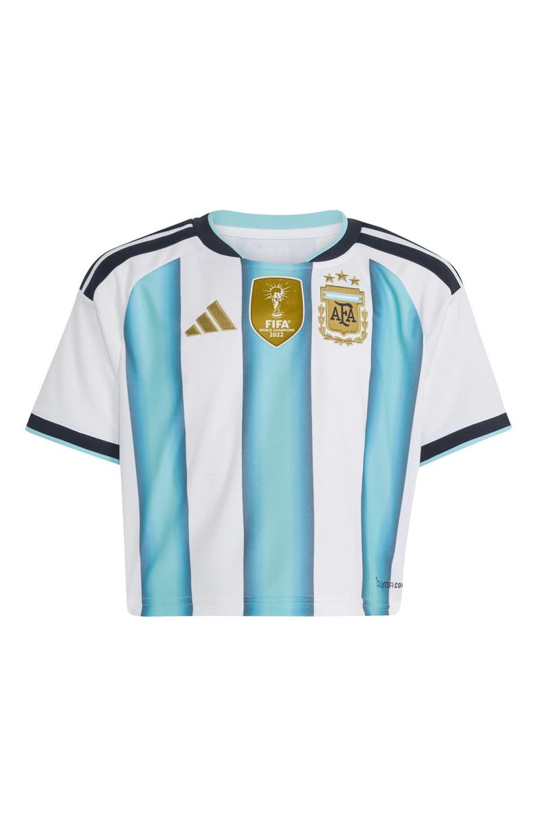 adidas Women
s adidas  White Argentina National Team FIFA x World Cup 2022 Winners Home Cropped Replica Jersey, Alternate, color, White