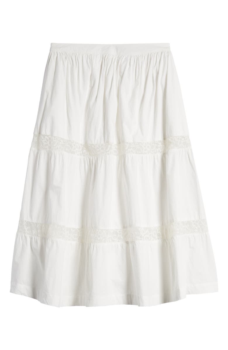 Mistress Rocks Lace Trim Tiered Skirt, Alternate, color, White