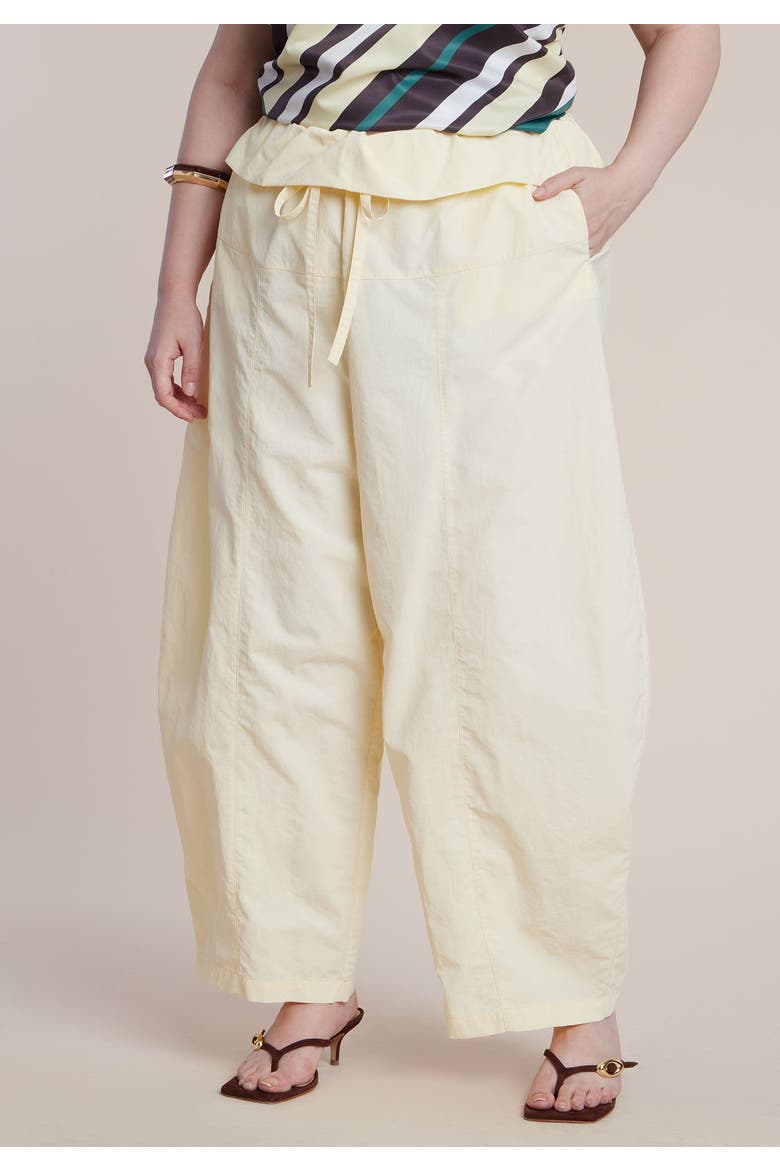 Foldover Tie Waist Pant, Alternate, color, SUNLIGHT YELLOW