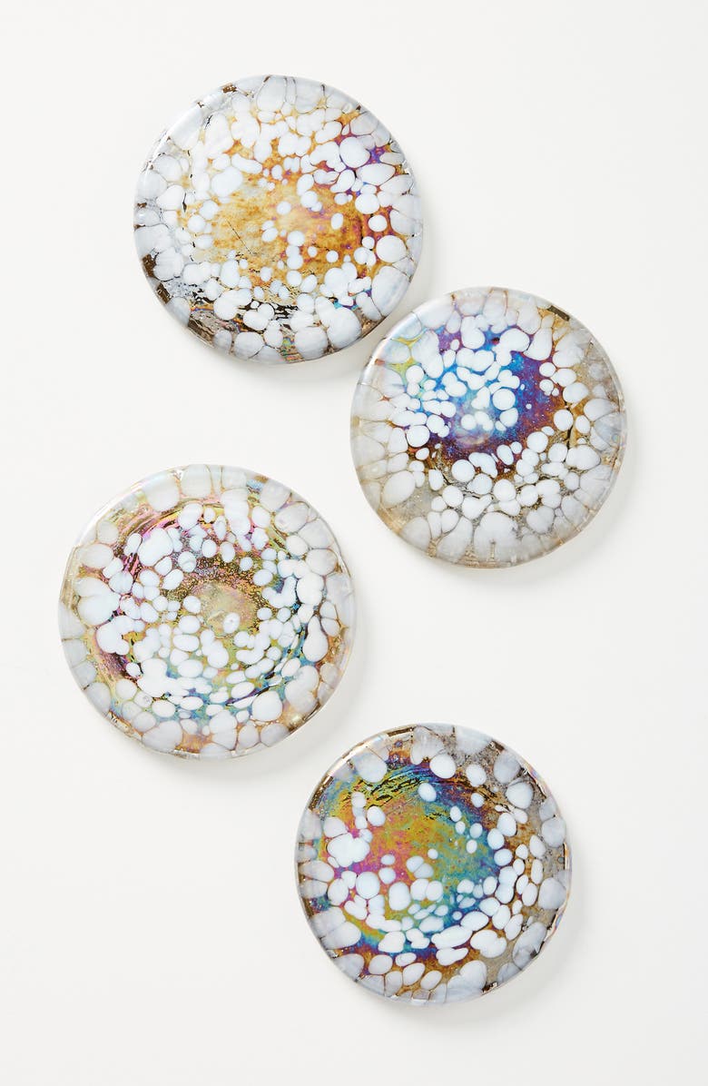 Anthropologie Home Anthropologie Petula Set of 4 Blown Glass Coasters, Main, color, 