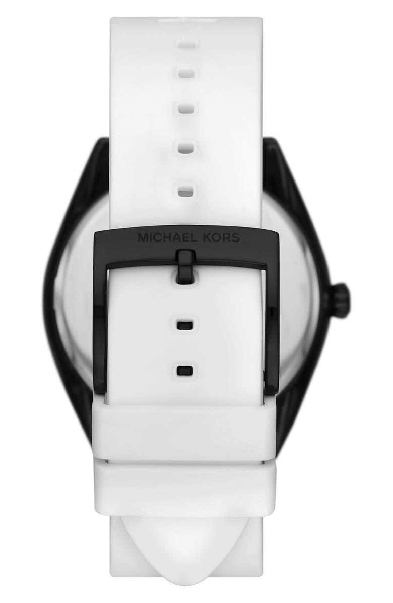 Michael Kors Three Hand Quartz Strap Watch, 42mm, Alternate, color, Black