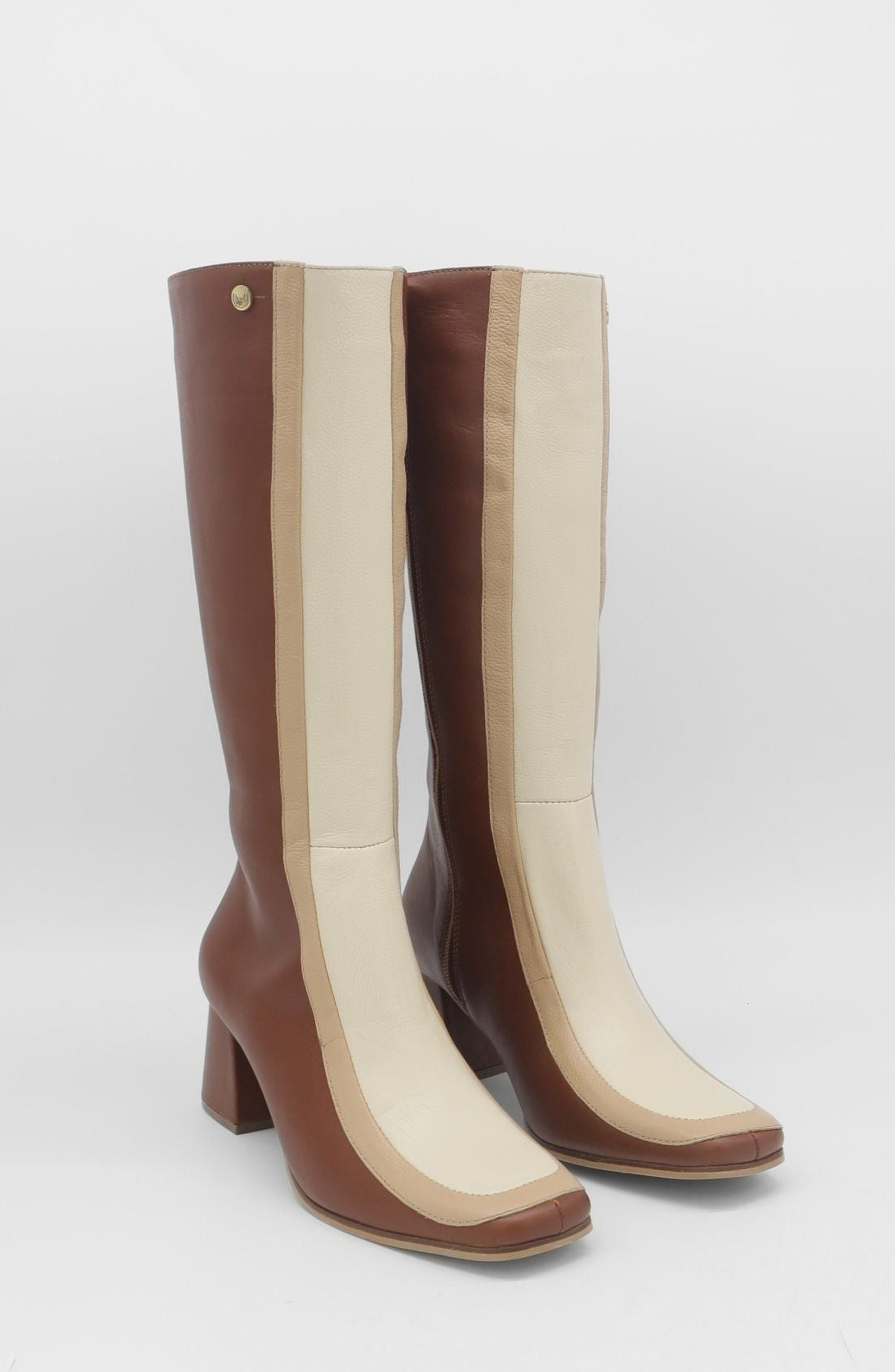STIVALI NEW YORK Revival Knee High Boots, Main, color, Brown / Off White / Tan
