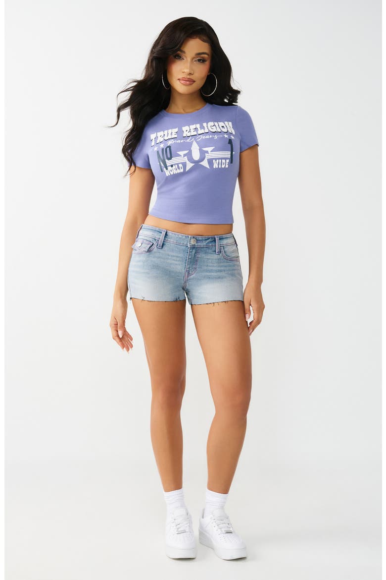 Joey Low Rise Flap Shorts, Alternate, color, LIGHT SKYLINE WASH