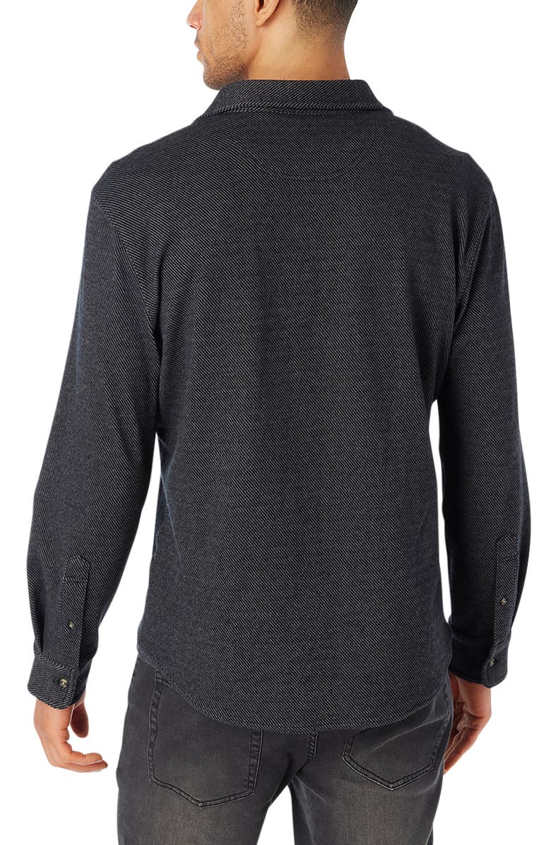Fair Harbor Dunewood Stretch Flannel Button-Up Shirt, Alternate, color, Black Twill
