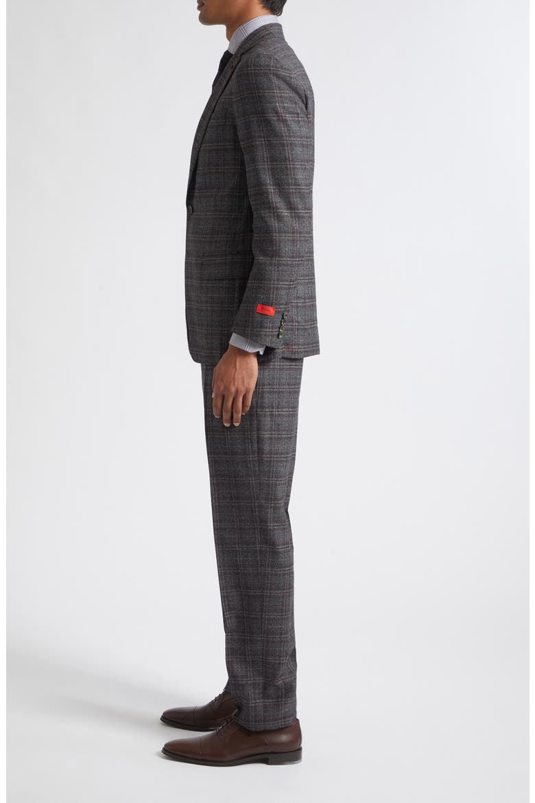 Brown & Grey Check Wool Suit, Alternate, color, GREY 970