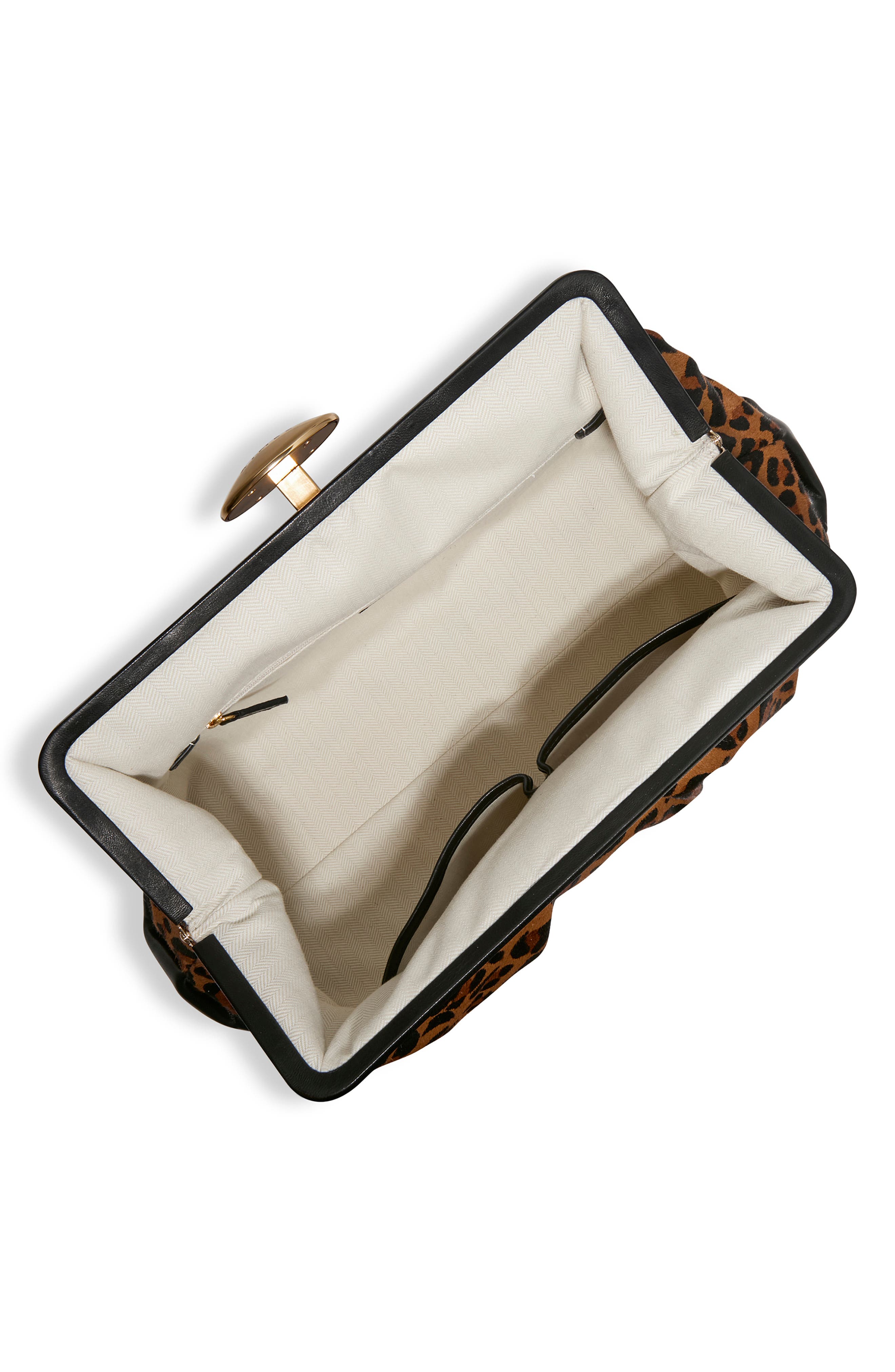 Extra Large Full Circle Frame Clutch, Alternate, color, WILDCAT HAIRCALF