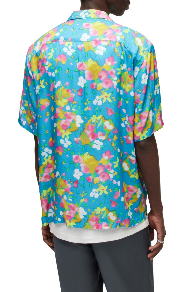 AllSaints Marino Floral Short Sleeve Camp Shirt, Alternate, color, 