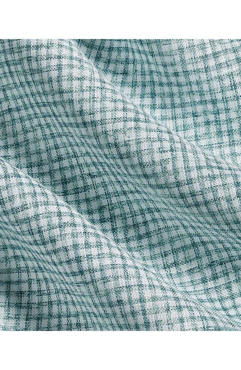 David Donahue Linen Check Sport Shirt, Alternate, color, White/ Green