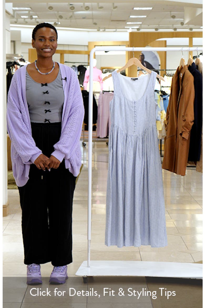 Cora Pinstripe A-Line Midi Dress video