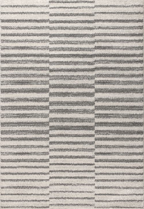 JONATHAN Y Lyla Offset Stripe Area Rug in Gray/cream 
