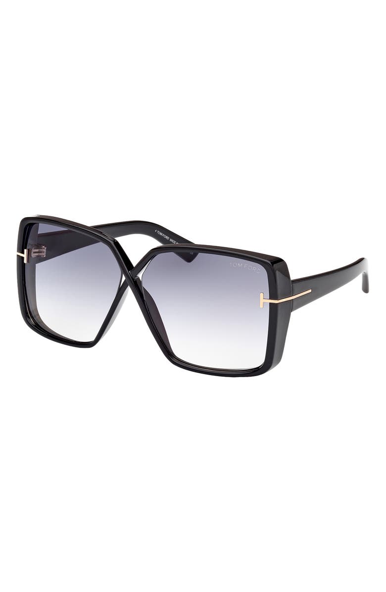TOM FORD Yvonne 63mm Oversize Gradient Butterfly Sunglasses, Alternate, color, 