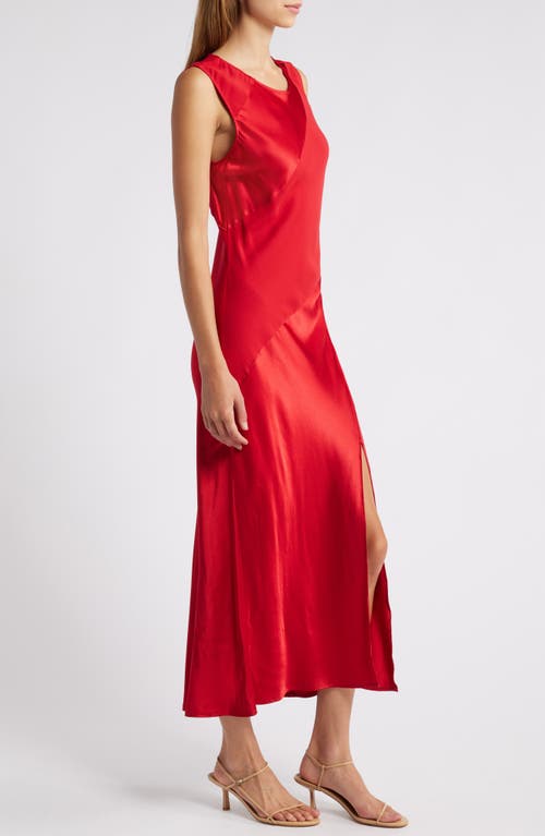 Rails Sanya Paneled Satin Midi Dress In Scarlet
