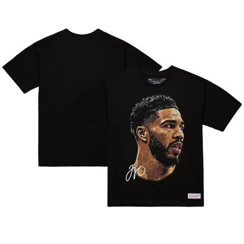 Mitchell & Ness Unisex  Jayson Tatum Black Nba Real Big Face Player T-shirt