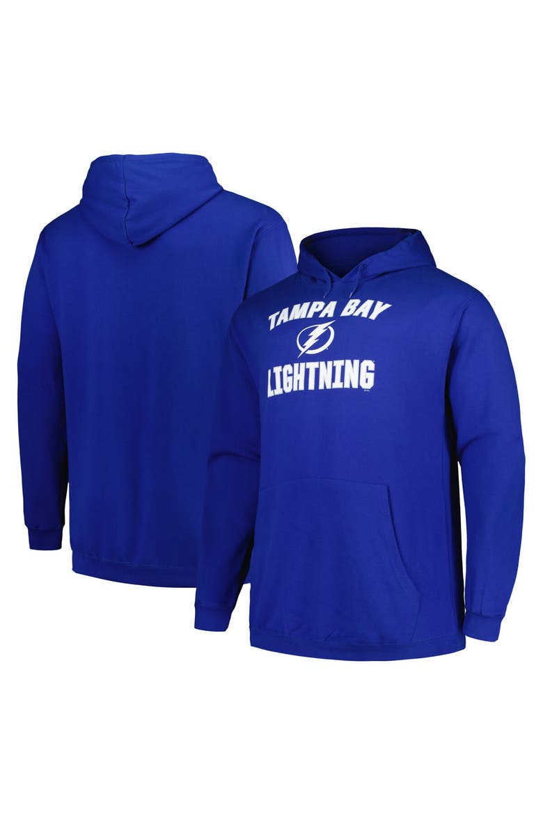 Men's Profile Blue Tampa Bay Lightning Big & Tall Arch Over Logo Pullover Hoodie, Main, color, Blue
