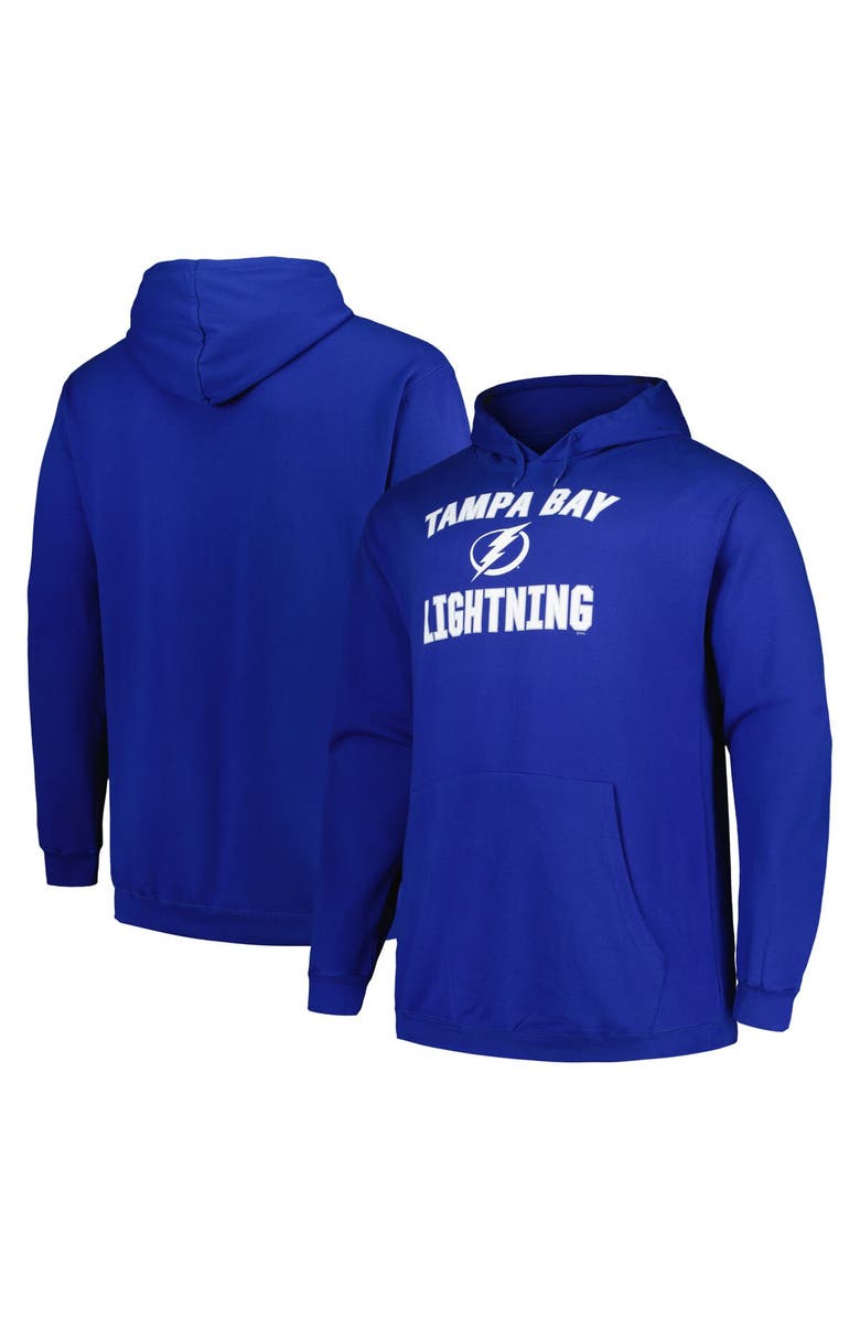 PROFILE Men's Profile Blue Tampa Bay Lightning Big & Tall Arch Over Logo Pullover Hoodie, Main, color, Blue