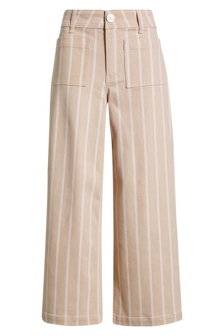 Stripe Crop Wide Leg Pants, Alternate, color, LATTE/ CAFE