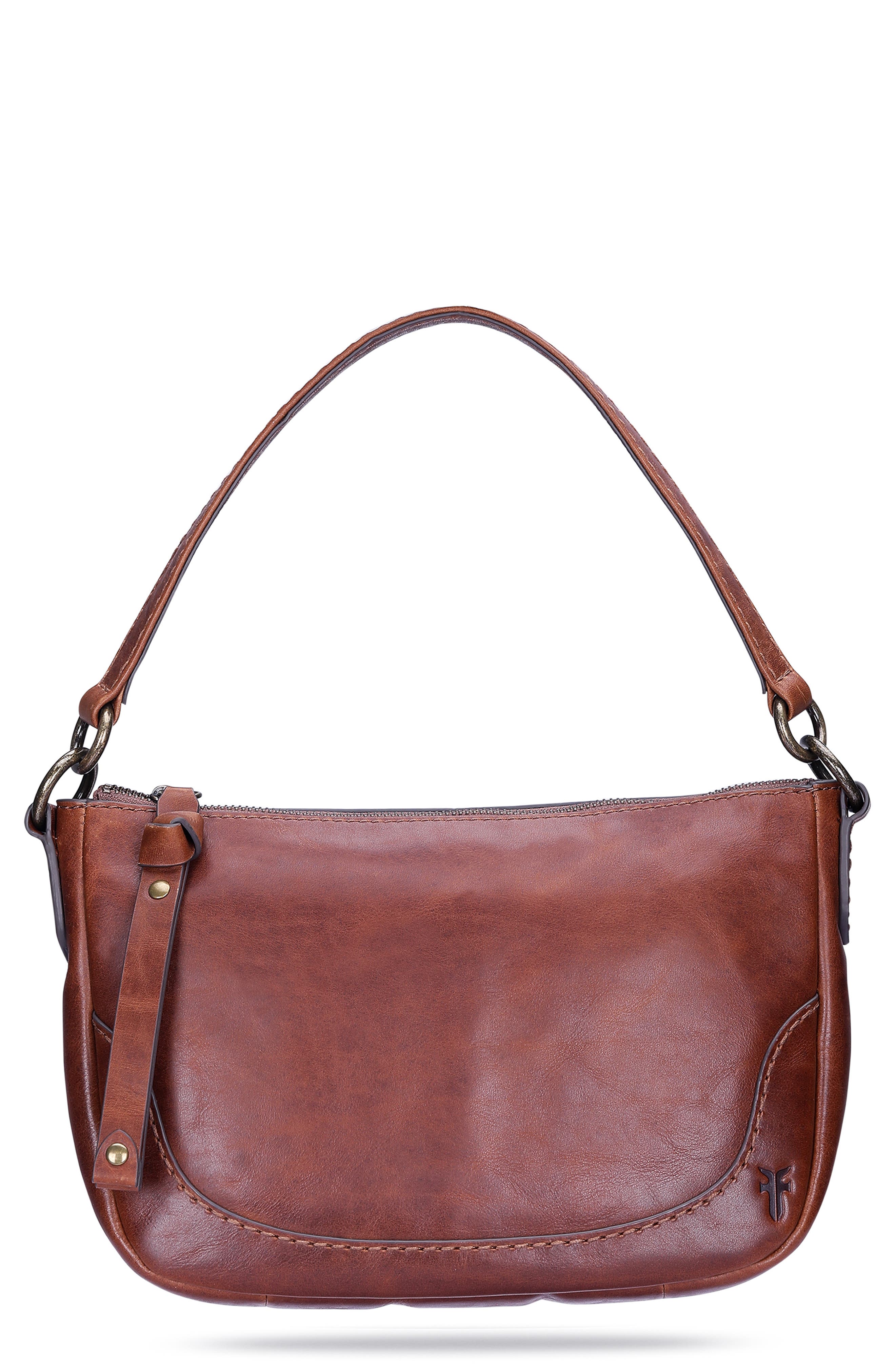 Melissa Leather Crossbody Bag, Main, color, COGNAC