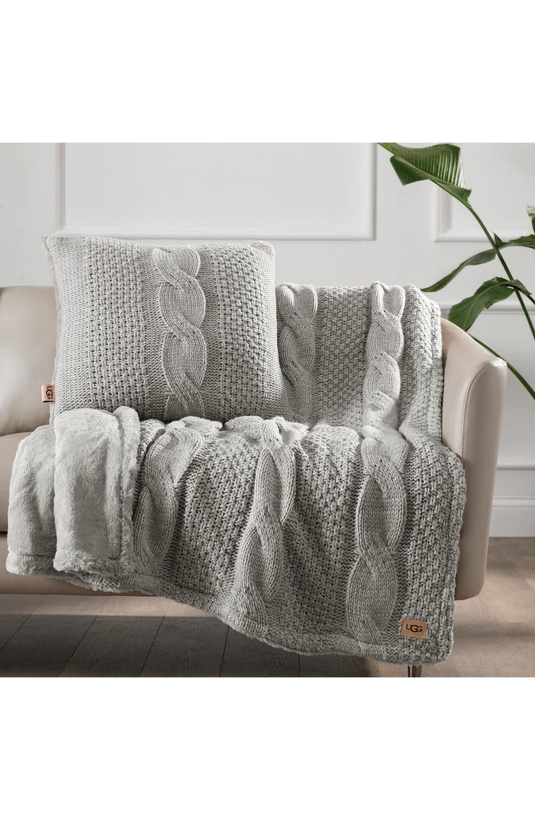 UGG<sup>®</sup> Erie Cable Knit Accent Pillow, Alternate, color, 