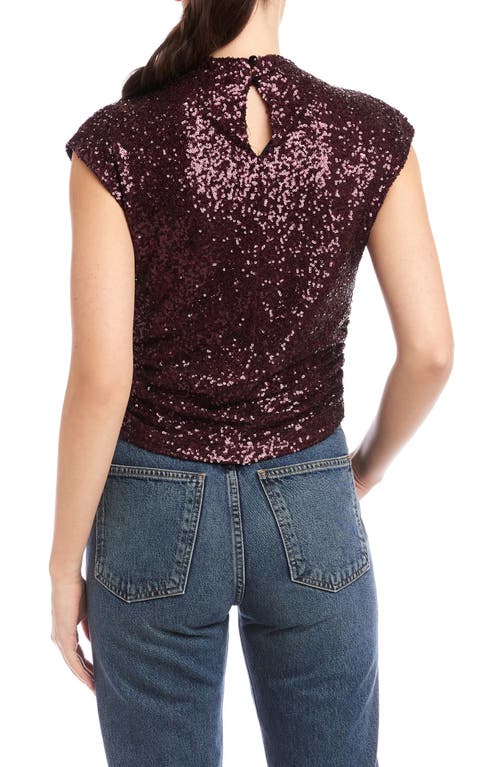 Fifteen Twenty Gwennie Sequin Cap Sleeve Top In Purple