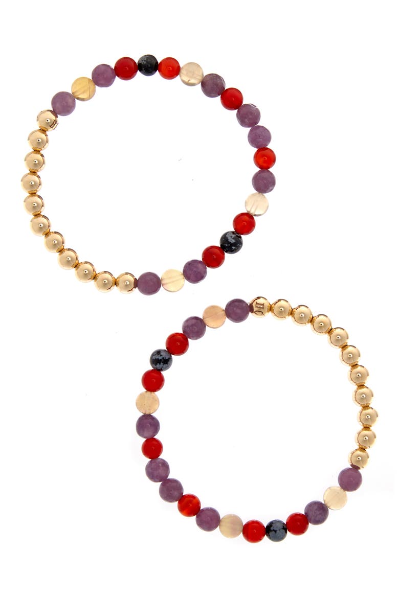 N62 Smooth Digestion Set of 2 Healer's Bracelets, Main, color, YELLOW GOLD