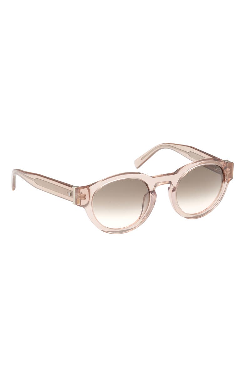 ABERCROMBIE & FITCH 49mm Round Sunglasses, Alternate, color, Shiny Beige / Smoke Blush