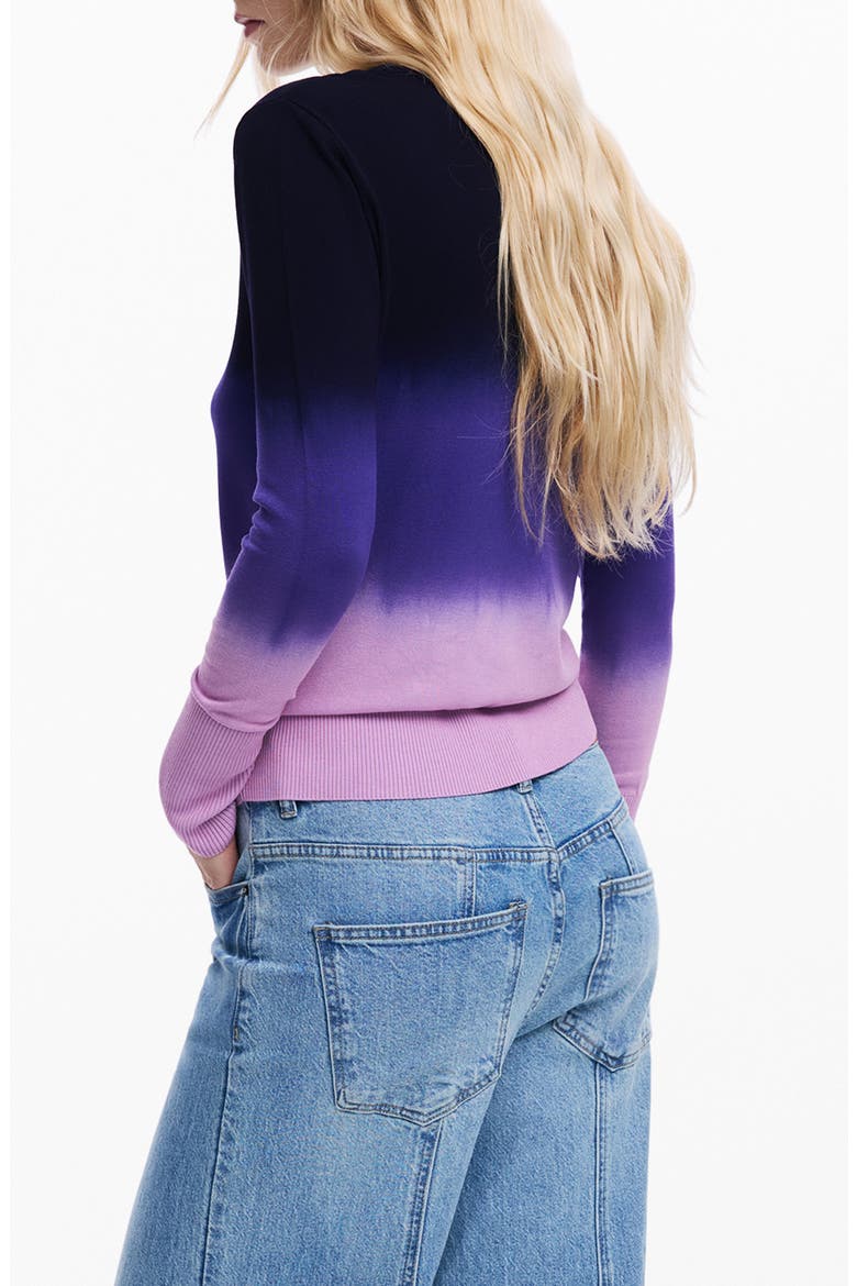 Ombré Fine Gauge Crewneck Sweater, Alternate, color, BLUE MULTI