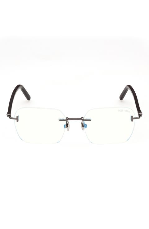 54mm Rectangular Blue Light Blocking Optical Glasses