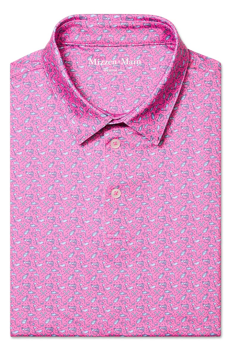 Mizzen+Main Versa Trim Fit Performance Golf Polo, Alternate, color, Electric Pink Tap In