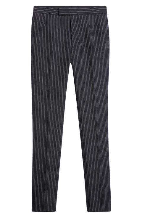 Fit 1 Pinstripe Wool Backstrap Pants