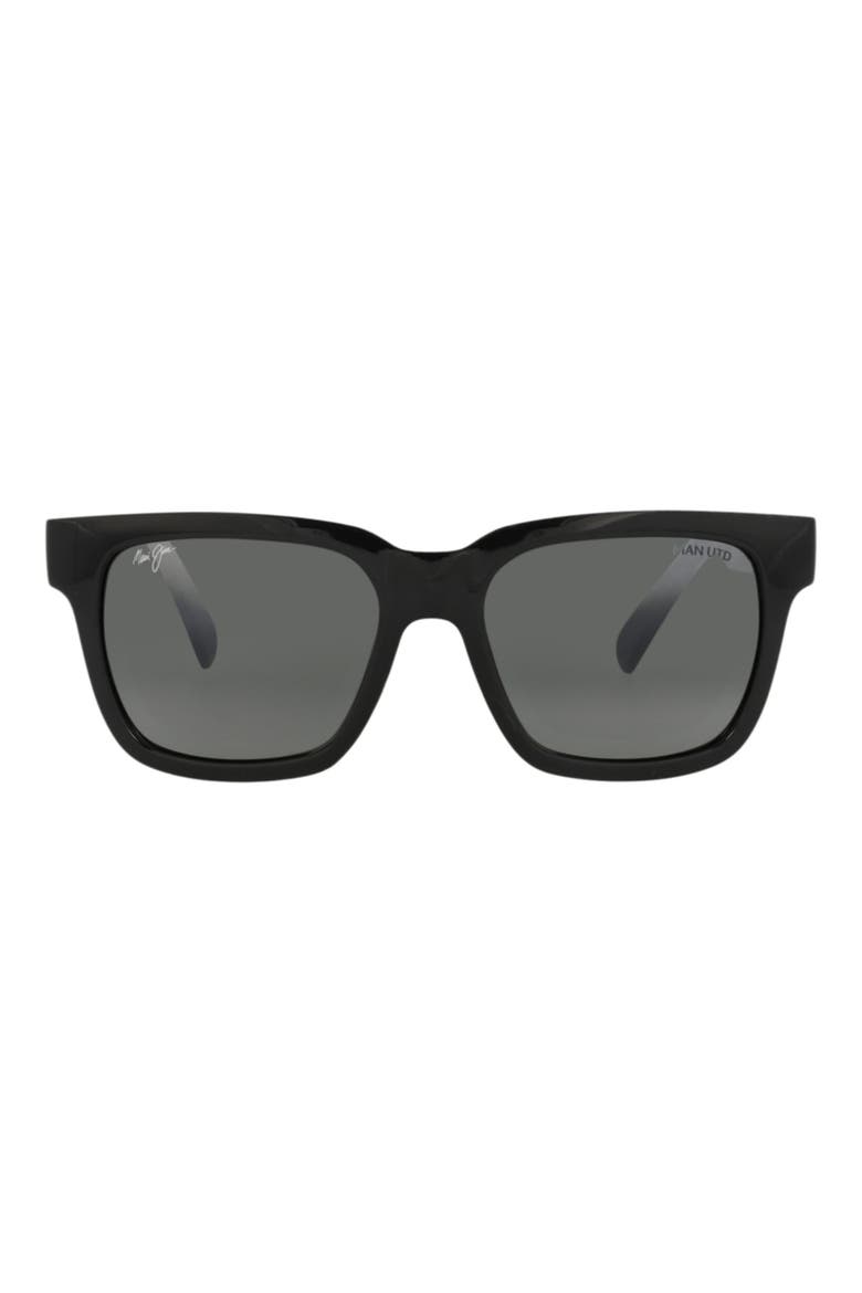 54mm Polarized Square Sunglasses, Main, color, BLACK BLACK GREY