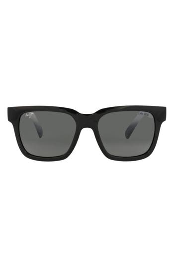 Maui Jim 54mm Polarized Square Sunglasses In Black