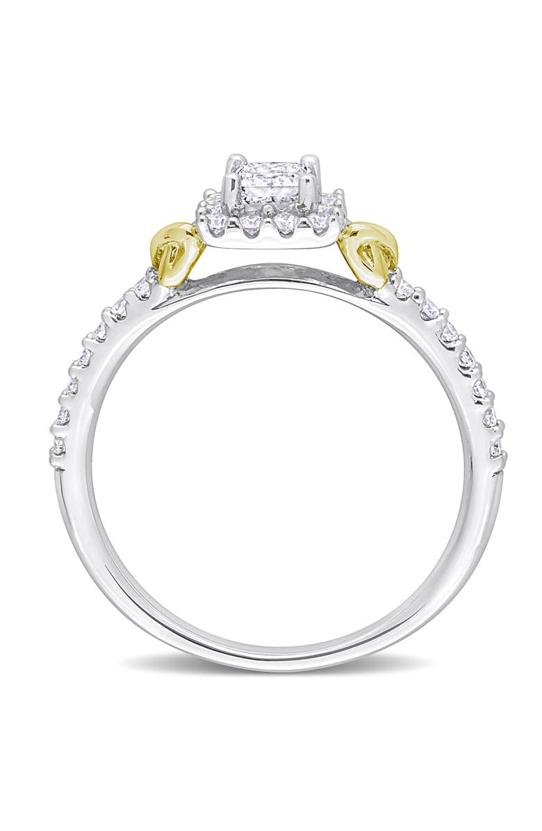 Julianna B. Diamond Princess Halo Ring 14k Gold, Alternate, color, White Gold