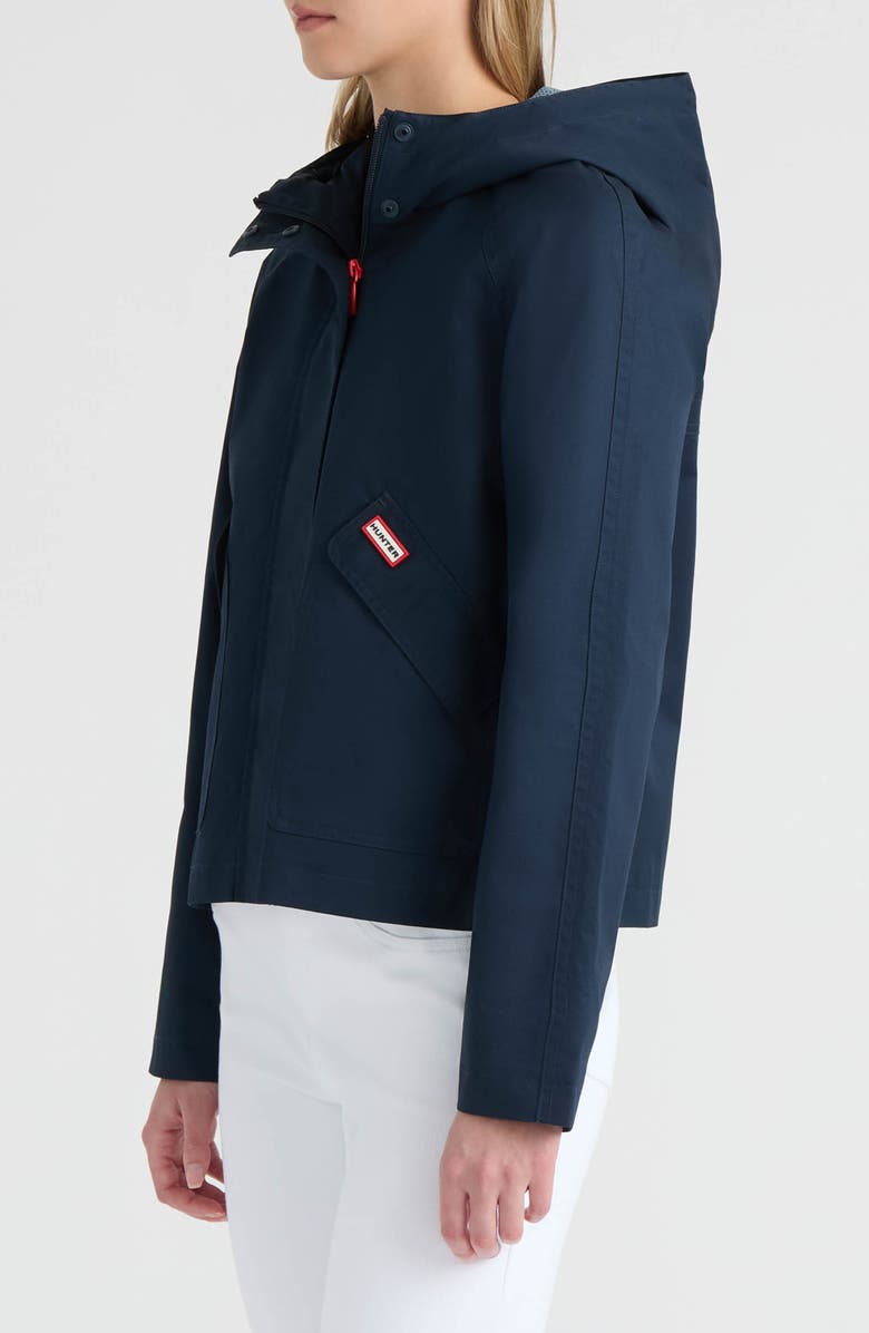 Hunter Julia Hooded Waterproof Rain Jacket, Alternate, color, Midnight