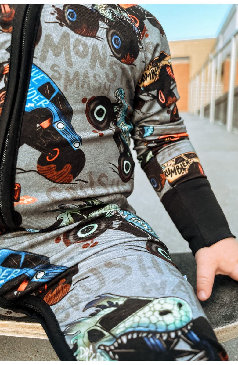 Fletch Monster Jammies Snoozer, Alternate, color, Gray