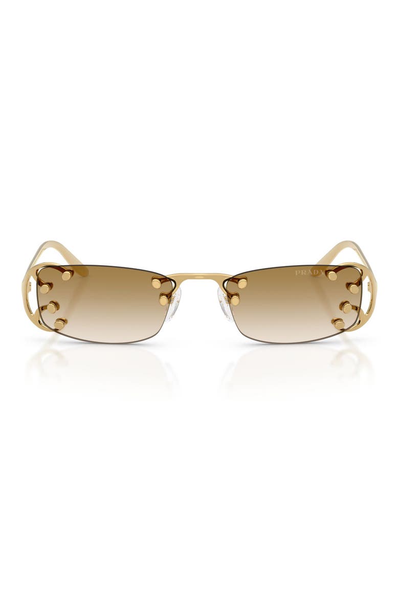 52mm Gradient Rectangular Sunglasses, Main, color, ORO PALLIDO NOUVEAU / BROWN