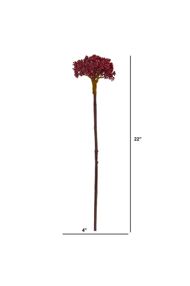 22-in Succulent Sedum Artificial Plant, Alternate, color, Burgundy