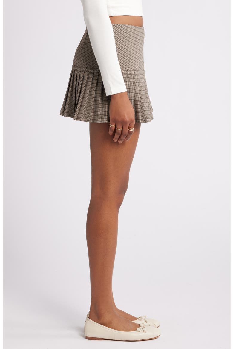 Pleated Miniskirt, Alternate, color, BROWN HOUNDSTOOTH