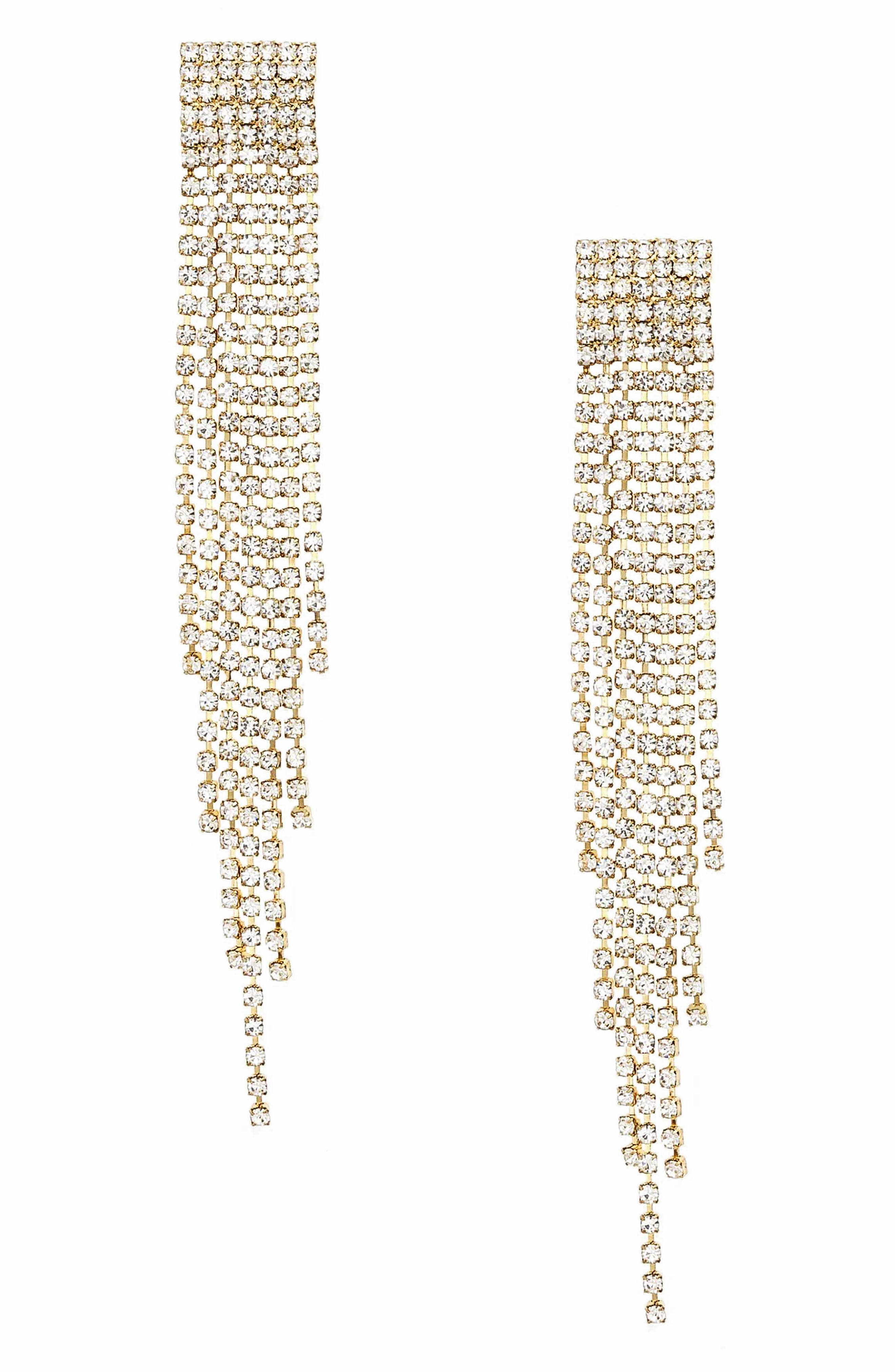 Crystal Fringe Drop Earrings
