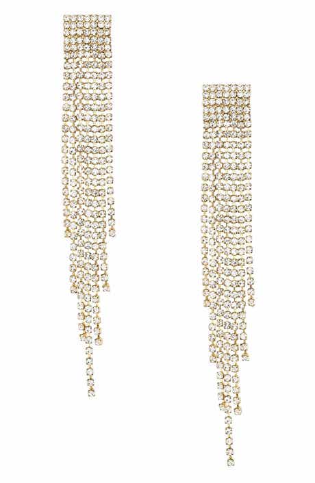 Crystal Fringe Drop Earrings