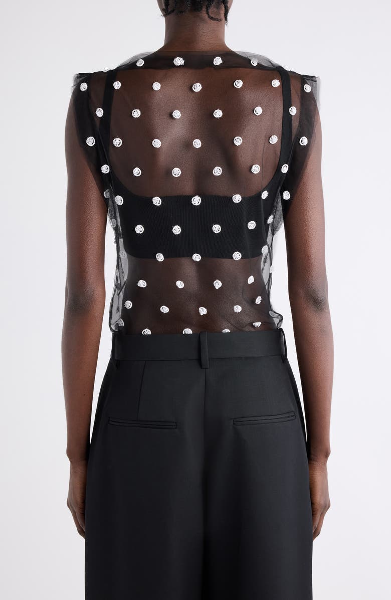 Isabel Marant Elicy Embellished Tulle Top, Alternate, color, Black