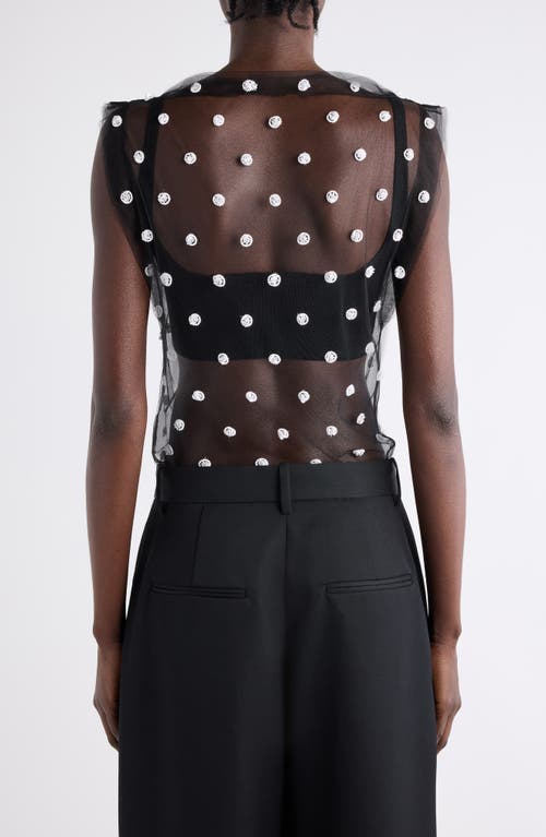 Isabel Marant Elicy Embellished Tulle Top In Black