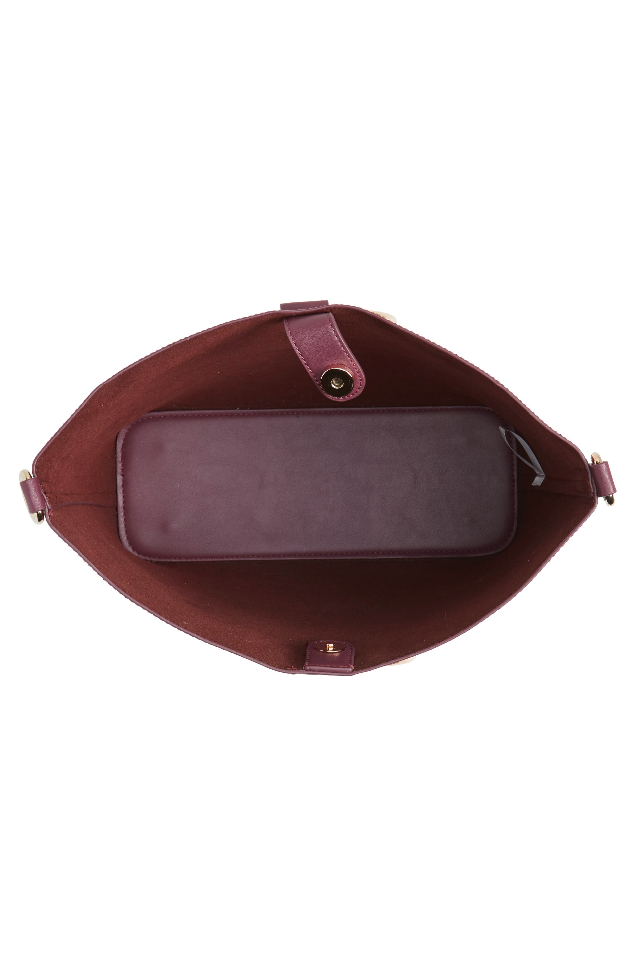 Metal Handle Faux Leather Crossbody Bag, Alternate, color, BLUSH
